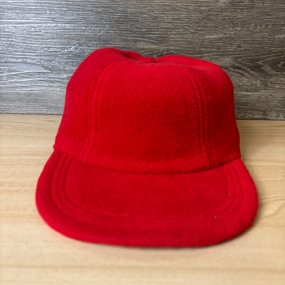 Vintage GAP Hat Cap Strap Back Red Fleece Outdoors Size S/M 90s